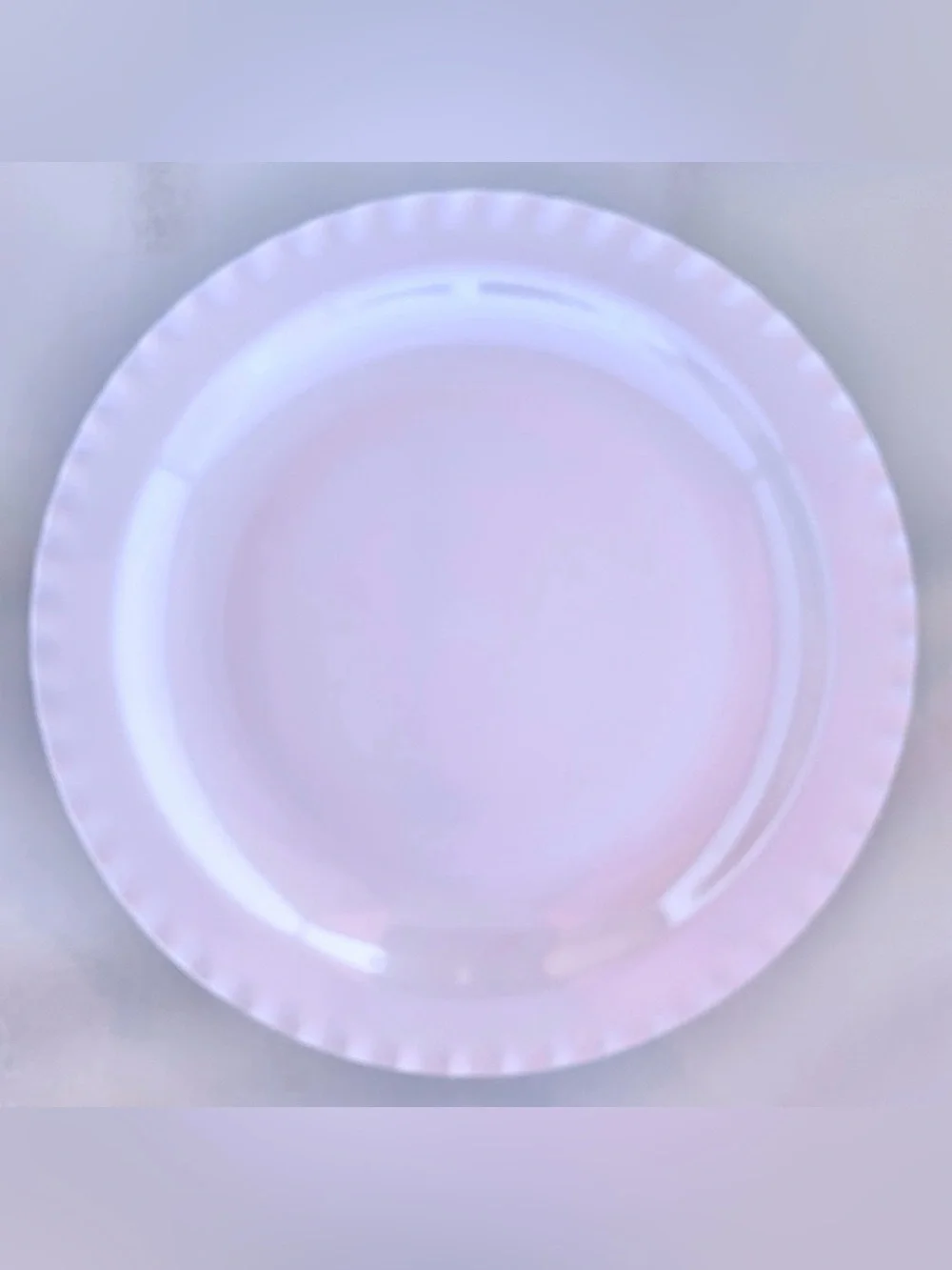 Blue and Orange Botanical Scalloped Edge Large Melamine Serving Platter